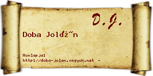 Doba Jolán névjegykártya